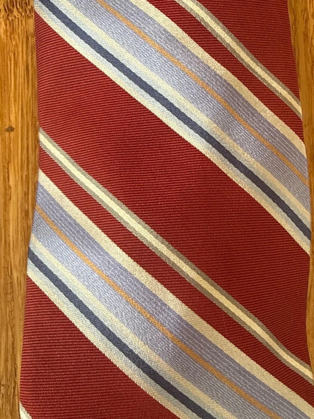Ike behar NY Classic Burgundy and Light Blue Striped Men's Tie